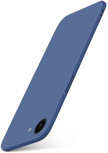 moex für iPhone 16e Hülle Ultra Dünn, Schutzhülle mit erhöhtem Kameraschutz, Slim Cover Hardcase Backcover, Dünnste Handyhülle Minimalistisch Alpha Case, Matt Blau