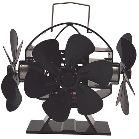 ZGUZMCMK Ofenventilator, Wärmebetrieben, 3 Kopf Kaminventilator (18 Zoll)