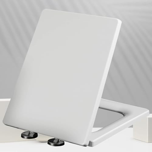 Abattant de toilette carré à fermeture en douceur, plaque de protection durable 45 x 36 cm