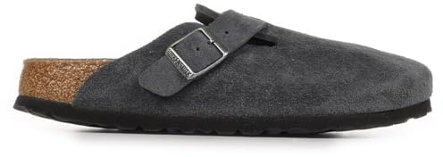 Birkenstock Boston BS 1031678 anthrazitgrauer Herren-Clog-Slipper mit Wildlederschnalle 45