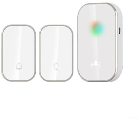 Vasiumic Sonnette sans fil pour systèmes alimentés, appelant intelligent longue portée avec carillon à haut volume, facile à installer, pas de câblage nécessaire pour la maison et le bureau, design en