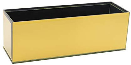 Royal Imports Blumenvase, Glasvase, dekorativer Tafelaufsatz für Zuhause oder Hochzeit, längliche, rechteckige Form, 30,5 x 10,2 x 10,2 cm, Spiegelgold