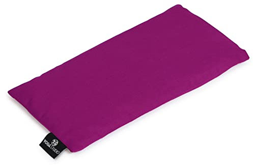 Yoga Studio Coussin de yoga bio parfumé à la lavande et aux graines de lin pour yeux fatigués et maux de tête 23 x 12/13 cm, ., Violet magenta, 23cm x 12/13cm, weight, 200g