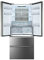Haier HB18FGSAAA Freestanding Slim American-Style Fridge Freezer, 508L Total Capacity, 83cm wide, Titanium Glass Finish