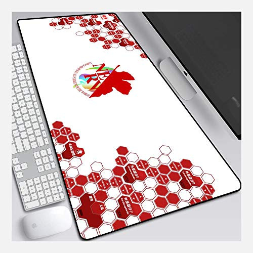Mauspad Evangelion 900X400mm Mauspad, Perfekte Präzision und Geschwindigkeit Gaming-Mauspad mit 3 mm starker Unterseite, für Notebooks, PC, S
