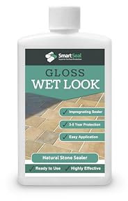 SmartSeal's Natural Stone Sealer - Wet Look Finish - Professional Grade, Easy To Apply Natural Stone Sealer Durable Sealers for Sandstone, Limestone & Slate. Patio Sealers Wet Look (100ml Sample)