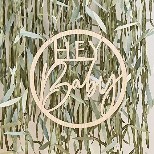 Hey Baby Hula Hoop Reifen aus Holz | Babyparty Deko