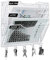 PAG Wall File Holder Hanging Mail Organizer Metal Chicken Wire Wall Mount Magazine Rack with 5 Hooks, 3-Tier, White