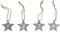 Adventszahlen 1234 Zink silber Stern Kerzenstecker 4 Stück Kerzendekoration Advent 4er Set