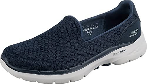Skechers GO WALK 6 SEA COAST, Zapatillas para Mujer, Navy Textile/Trim, 38 EU
