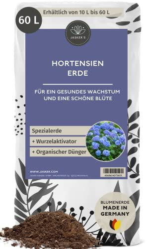 Hortensienerde Blau 60 L | Perfekte Blumenerde Für Blaue Und Lilafarbene Hortensien | Pflanzenerde mit Wurzelaktivator & Dünger | Nährstoffreich & In Deutschland Abgefüllt