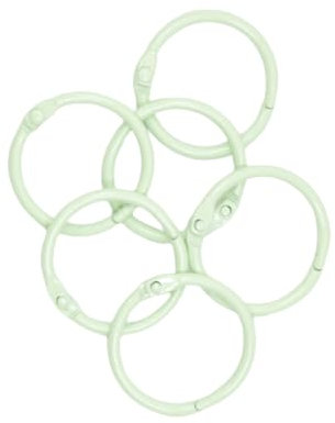 Craftelier - 6er Set Metallbinderinge für Scrapbooking und Basteln | Ringe für Alben, Notizbücher, Planer oder Agenden | Größe Ø 30 mm - Farbe Mintgrün