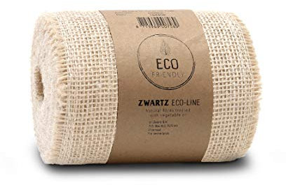 Juteband, Tischläufer, Soft Jute, Natur/Farbig 15 cm breit, 10 m Rolle | Tischband Deko Hochzeit rustikal Natur/Farbig (weiß)
