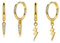 CERSLIMO Creolen Gold mit Klein Anhänger Kegel Blitz Zirkonia Anhänger 2 Paar Ohrringe Vergoldet Huggies Set für Damen Frauen Mädchen
