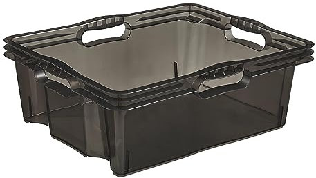 keeeper Multi-Box L Aufbewahrungsbox mit integrierten Griffen, 16 l, 43 x 35 x 15 cm, Franz, Crystal Grey