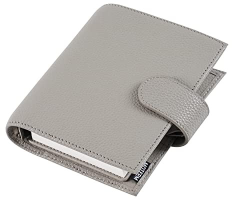 Moterm Pocket Regular Ringe Planer - Echtes Leder Binder Organizer (Kiesel-Grau, 19mm Ring)