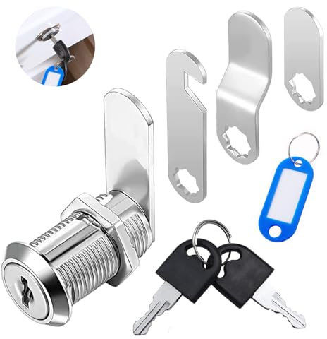 Serrure boite aux lettres 25mm, Barillet boite aux lettres avec 1 label 2 Clés 4 Plaques de Verrouillage Différentes, Serrure boite aux lettres ptt agréé Serrures D'armoire à Outils, Casier