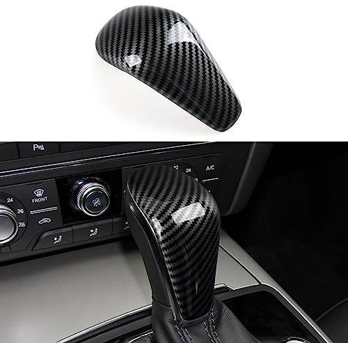 OYDDL Kohlefaser Auto Schaltknauf Schalthebel Trim Kompatibel mit Audi A6 S6 A7 S7 2015 2016 2017 2018 Zubehör