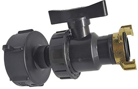 IBC Adapter, S60X6 3/4'' Thread Water Tank Outlet Fitting Connector PP Ball Valve for Home Garden (3/4'' Geka)
