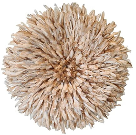 Karioska Juju Hut Naturbraun [80 cm] Premium-Qualität, handgefertigt, authentisch, direkt aus Kamerun importiert, Natürliches Beige