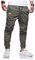 LIUPMWE Herren Hose Chino Cargohose Jogginghose Baumwolle Casual Sporthose Sweatpants Herren mit Taschen Freizeithose Elastische Taille mit Kordelzug,L,Grau