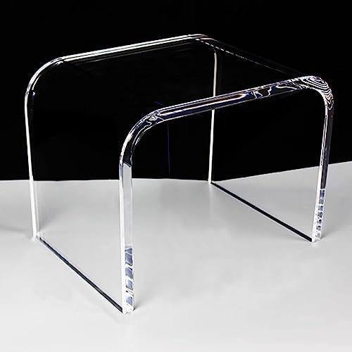 Klar Acryl End Tabelle, U-förmigen Beistelltisch mit abgerundeten Kanten, stilvolle Moderne Couchtisch kleine Räume Schlafzimmer oder Wohnzimmer Möbel(32x23x23.5cm(13x9x9), Transparent)