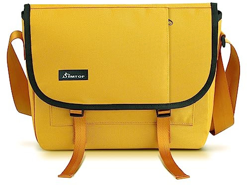 SIMTOP Borsa Tracolla Uomo Messenger Con Imbottita per il Lavoro, Scuola, Business All'Aperto, Ufficio, Uni, Travel Everyday