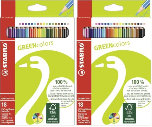 STABILO - Umweltfreundlicher Buntstift - GREENcolors - 2x 18er Pack