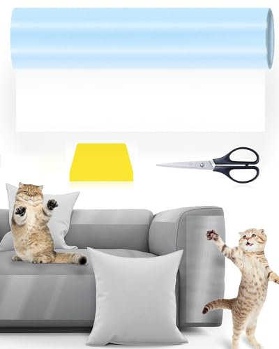JOKSNK Kratzschutz Katze Tape 3m(30cm x 3m), Sofa Transparent Kratzschutz, Möbelschoner Katze Möbelschutz Kratzpads, Sofa Katze Pad Hunde Kratzschutz für Sofa Wand Tür und Möbel