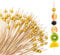 JOYSKY 200 Pcs Disco Ball Cocktail Picks Party Decor with Gold Bamboo Toothpicks Stirrers Skewers Sticks for Appetizers Cupcakes Party Supplies for Christmas, Wedding, and Birthday Decoration