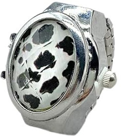 fxwtich Armbanduhr mit Leoparden-Edelstein, Fingerring, Unisex, Ring, schöne feine Verarbeitung, Klappenabdeckung, Persönlichkeit, trendig, Alltag, Legierung, Leoparden-Edelstein, Ring, Uhr, Geschenk,