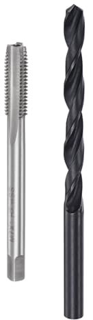 sourcing map Ensemble de tarauds et forets métriques M7 x 1 et foret hélicoïdal en oxyde noir de 6 mm, kit d'outils de réparation pour tarauds et tarauds