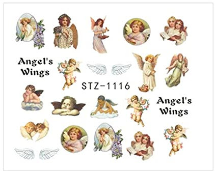 Angel Stickers 3D DIY Nails Decals Cherubs Nails Art Water Transfer Manicure Sliders Wraps Decorations Nail Art Decorations 3d Heart Supplies For Gel Nails
