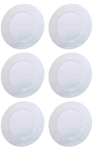 ACAN Tradineur - Pack de 6 Platos Modelo Toledo Postre - 25 cm - Material Resistente - Apto para lavavajillas y microondas - Ideal para el hogar, cocina y hosteleria.