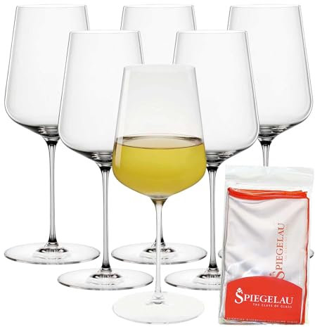 Spiegelau Definition Lot de 6 verres universels + chiffon de polissage, verres à vin (550 ml) et chiffon de nettoyage en microfibre (50 x 64 cm), verre cristal