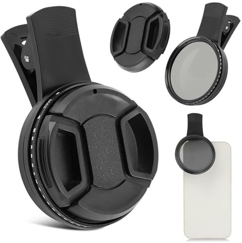 Filtre ND2-ND400 variable de 52 mm, kit de filtre ND à clipser pour objectif de téléphone, filtre universel à densité neutre réglable, compatible avec les smartphones iPhoneSamsung/Android (taille :