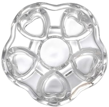 Amosfun Heart Shaped Glass Teapot Stand Novelty Glass Base Insulated Furnace for Tea Pot