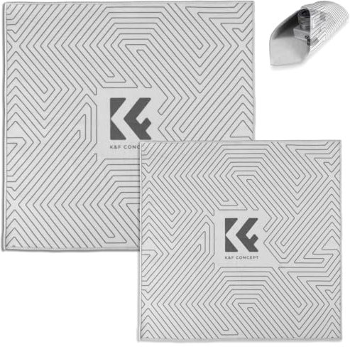 K&F Concept Lens Protective Wrap, Anti-Scratch Lens Protector, Magic Self-Adhesive Cloth Camera Wrap for DSLR/Accessories (Grey, 13.7 x 13.7 inch + 17.7 x 17.7 inch)