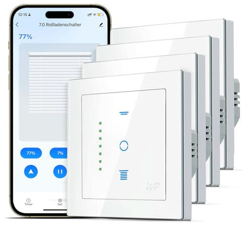 SMARTERCURRY Interruttore Wi-Fi per tapparelle, [7 Pro] Smart tapparelle, timer per il controllo di tapparelle, persiane, tende da sole, interruttore Wi-Fi compatibile con Echo Alexa/Google Assistant