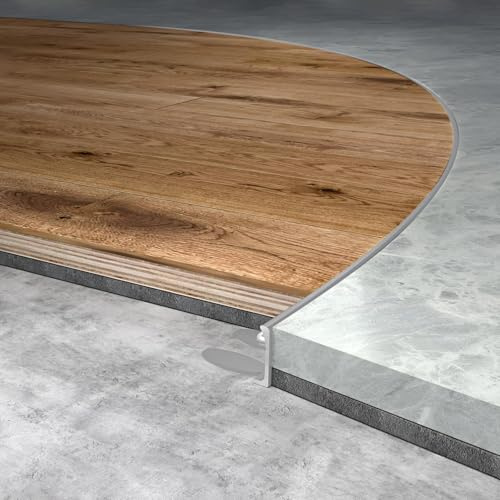 Raouoae Flexibles Abschlussprofil Biegbar L-Form Aluminium Eloxiert Fliesenkanten Schutz 125cm 2 Stück Treppenkantenprofil Ideal Für Die Fliesenverlegung Im Wohnzimmer(Grau)