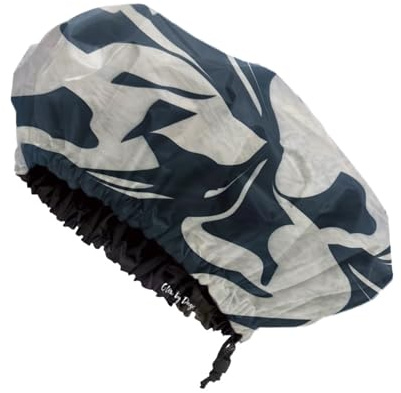 Glow by Daye Satin Lined Shower Cap, Adjustable and Waterproof with Satin Interior for Hair Protection, Large (Ebony and Ivory)