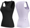 Fahrradtrikot Damen äRmellos,Radtrikot Atmungsaktiv Rennrad Trikot Fahrradshirt Mountainbike Frauen Sport Shirts FüR Damen Tank Top Taschen Schwarz-Lila XL