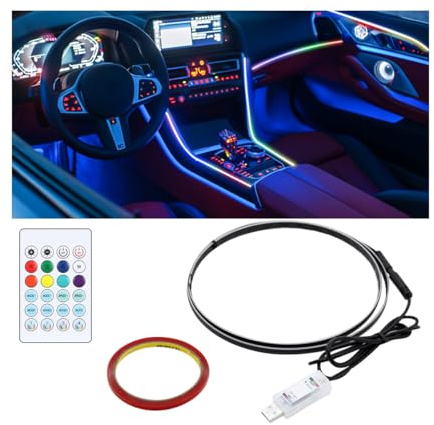 CGEAMDY LED Innenbeleuchtung Auto, Autos LED Innenbeleuchtung, Innenraum Auto Ambiente Beleuchtung Kit, Auto-Innenbeleuchtung LED Atmosphäre Licht, Auto Innenbeleuchtung Atmosphäre Licht USB-Port