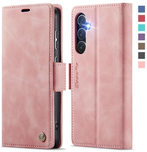 XYGLOW Coque pour Samsung Galaxy S25 5G Etui Housse【RFID Blocage】 Premium en Cuir PU Pochette de Portefeuille Fermeture Magnetique Flip Case Clapet Rabat pour Samsung S25 5G Étui 6,2 Pouces,Rose