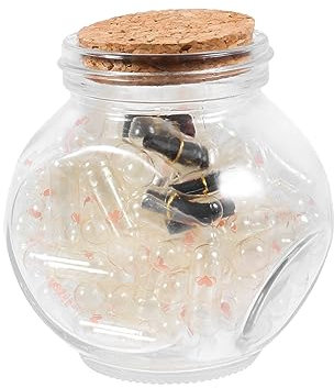 Garneck Creative Diy Message Capsule Set Capsules and Glass Bottle, Letter and Wishing Message in a Bottle for Anniversary, Birthday, Valentine's Day