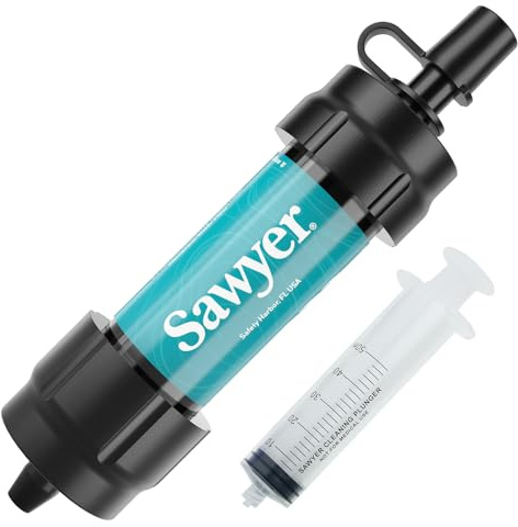Sawyer Products SP340 Mini-Wasserfiltersystem, Filter und Reinigungskolben, einzeln, Blaugrün
