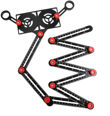 Längenverstellbarer Zollstock mit präziser Skala für effiziente Messung bei Holz- und Fliesenarbeiten (9-fach Lineal)