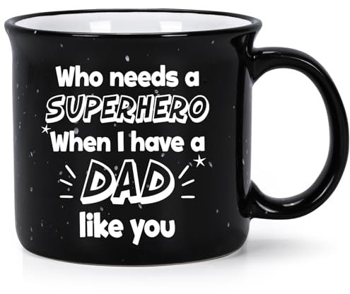 Joymaking Dad Gifts from Daughter Son, 15 oz Ceramic Coffee Mug Birthday Gifts for Dad, Funny Daddy Gift Superhero Daddy Mug, Fathers Day Birthday Presents Coffee Cup