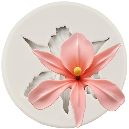 Sijiangmold Orchideenblüte Silikonformen Fondant Orchideen Schokoladenform Für Kuchendekoration Cupcake Topper Süßigkeiten Polymer Ton Blütenpaste