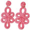 MAJALE Pendientes grandes rosa punch para ceremonia – boda rústica, graduación, dama de honor o fiesta – estilo bohemio elegante – diseño artesanal (Rosa Punch)